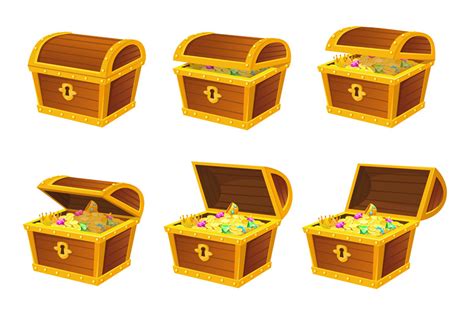 Treasures Chest Animation Chain Animations Of Pirate Treasure Chests