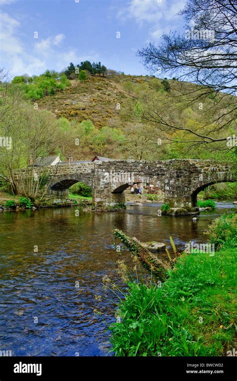 Fingle Bridge Over The River Teign In Dartmoor National Park Devon