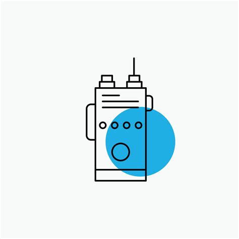 Walkie Talkie Communication Radio Camping Line Icon Vector