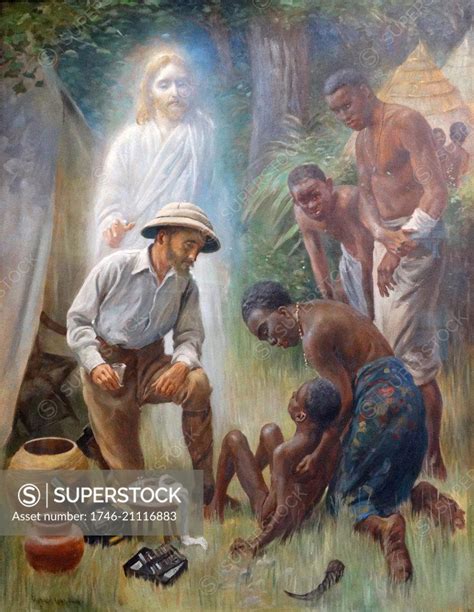 A Medical Missionary Attending To A Sick African By Harold Copping