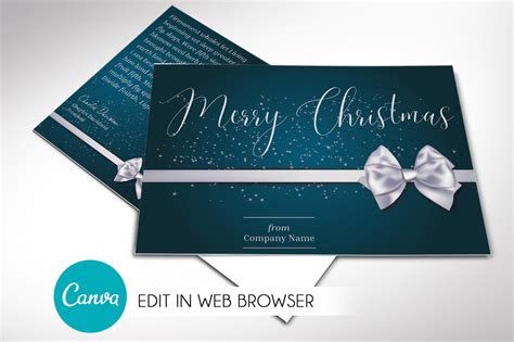 Merry Christmas Postcard Canva Template Inspiks Market