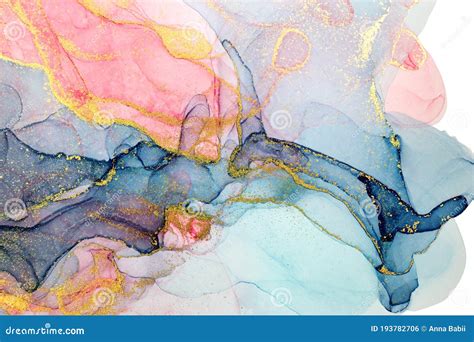 Alcohol Ink Abstract Background Watercolor Style Texture Pink Blue