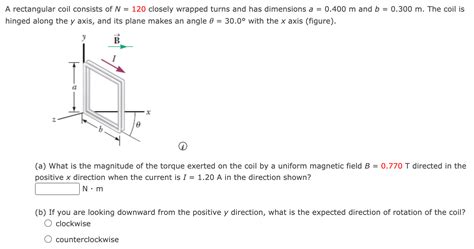 Solved Rectangular Coil Consists Of N Closely Wrapped Chegg