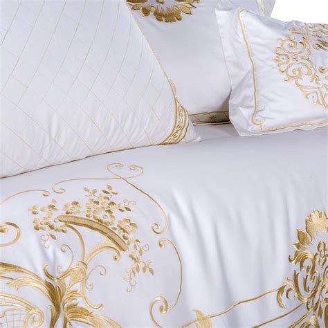 Deluxxe White Egyptian Cotton Embroidery Bedding Set