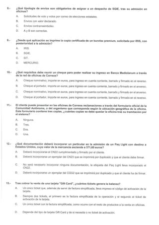 Examen Correos Atención al Cliente A 30 09 18 Descarga Gratuita