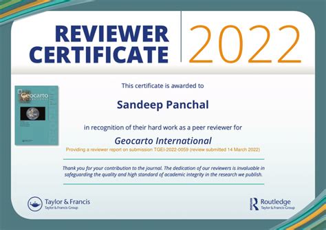 Pdf Reviewer Certificate Taylor And Francis