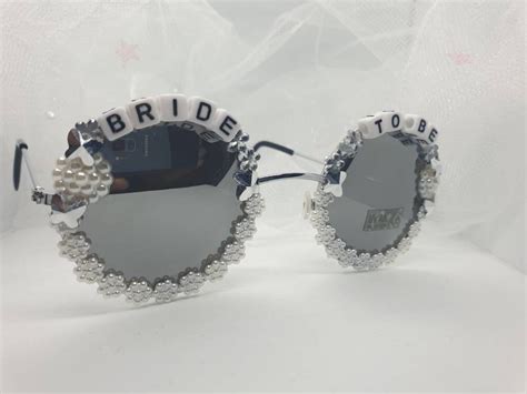 Bride To Be Sunglasses Sparkly Pearl Personalised Bride Etsy Uk