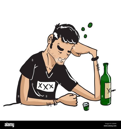 Sad Man Drinking Bar Cartoon Cut Out Stock Images And Pictures Alamy