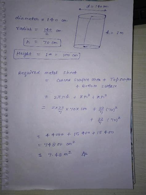 It Is Required To Make A Closed Circular Cylindrical Tank Of Height M