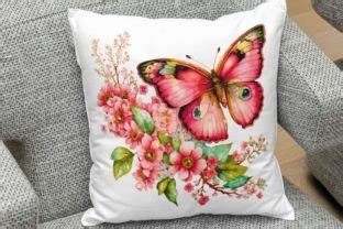 Pink Butterfly With Flowers Sublimation Graphic By A Design Creative