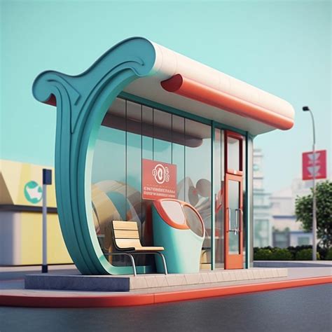 Premium AI Image Bus Stop Design Photo AI Generated