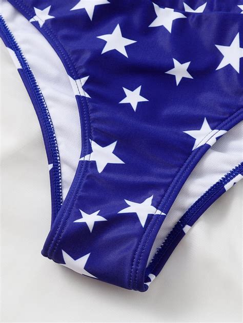 American Flag Print Bikini Shein Usa