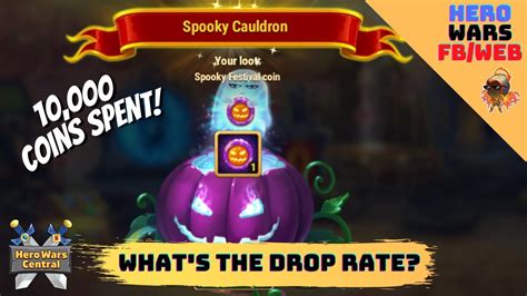 Spooky Festival Coin Drop Rate Hero Wars Facebook Youtube