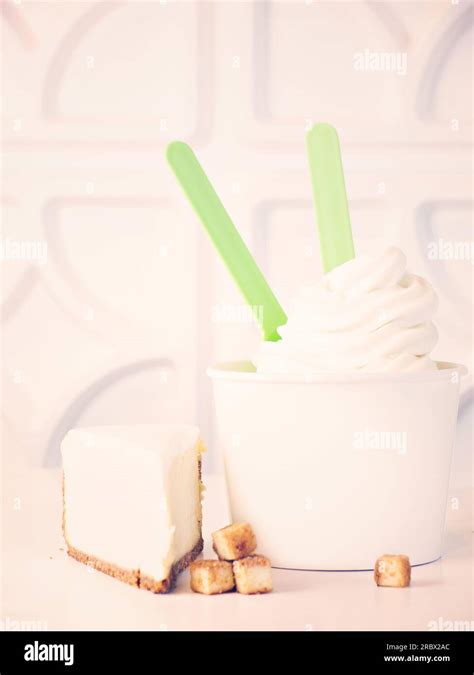 Frozen Soft Serve Yogurt Stock Photo Alamy