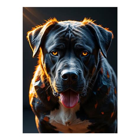 Diamond Art Kit for Adults, Dog Portrait Glowing Eyes Fur Diamond