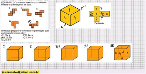 Geometria Espacial planificação do cubo YouTube