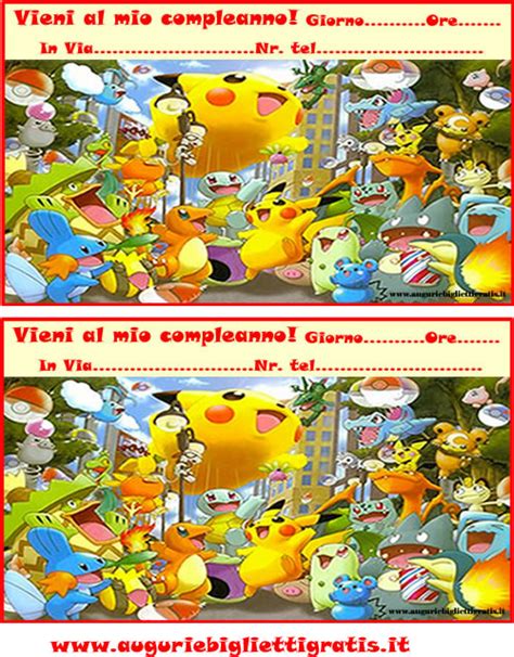 Invito Di Compleanno Di Pokemon Invito Con Picachu