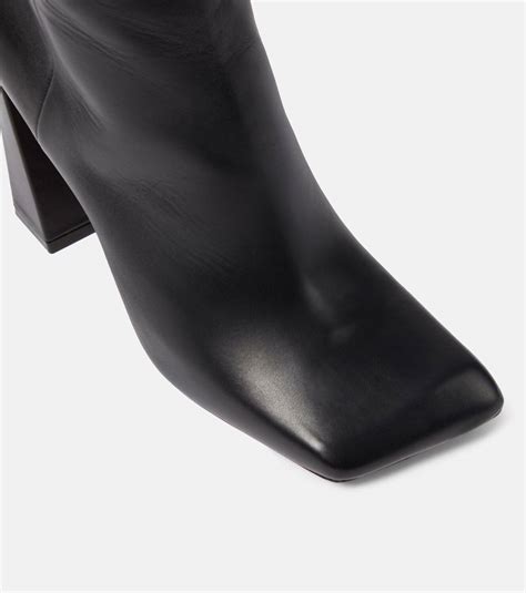 Amina Muaddi Marine Nappa Leather Knee High Boots Amina Muaddi