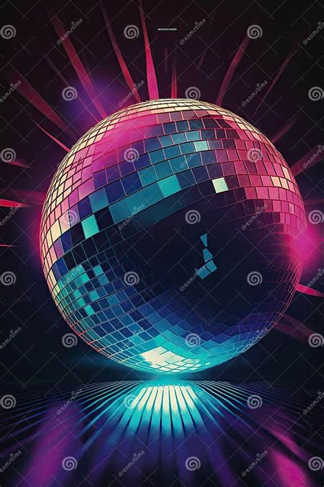 Vertical Image Of A Stunning Disco Ball With Fantastic Colorful Lights