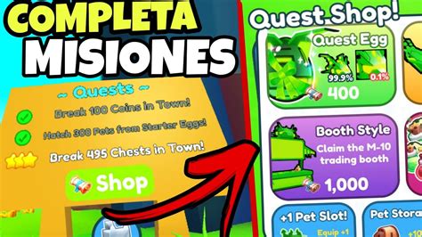 🤑¿cómo Hacer Las Nuevas Misiones En Pet Simulator X ️ Nueva Tienda En