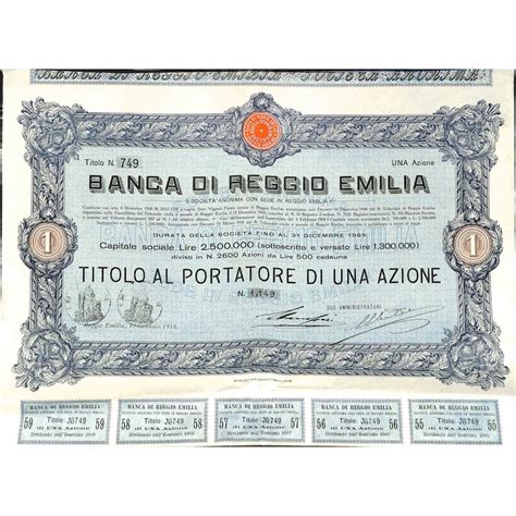 Banca Di Reggio Emilia Una Azione