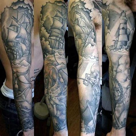 Nautical Sleeve Tattoos For Men Seafaring Ink Deisgn Ideas