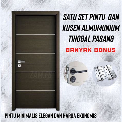 Jual PINTU MINIMALIS HDF MODERN SET KUSEN ALMINI PINTU UTAMA PINTU