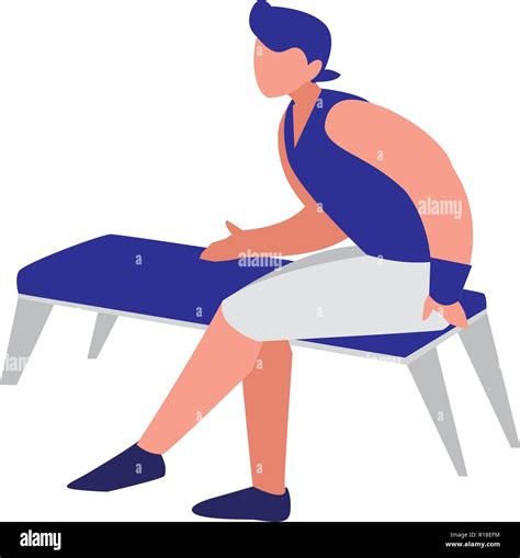 Gym Bench Over White Background Vector Illustration Stock Vector Image