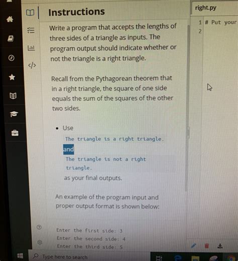 Solved Right Py Instructions 1 Put Your Write A Program Chegg