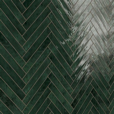 Jaden X Glossy Ceramic Tile In Hunter In Green Backsplash