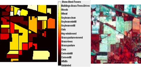 False Color Image And Ground Truth Map For The Indian Pines Data Set