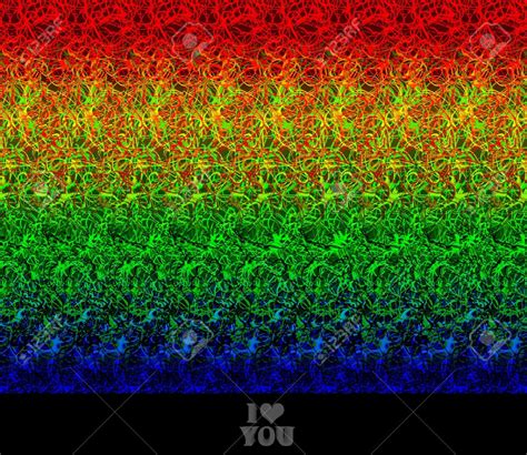 Valentine greeting I love You - stereogram (autostereogram) creates the ...