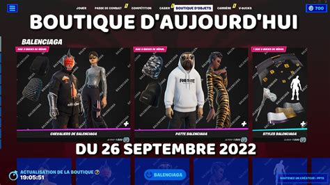 Boutique Fortnite Daujourdhui 26 Septembre 2022 🥳 👉 Boutique Du Jour Balenciaga Youtube