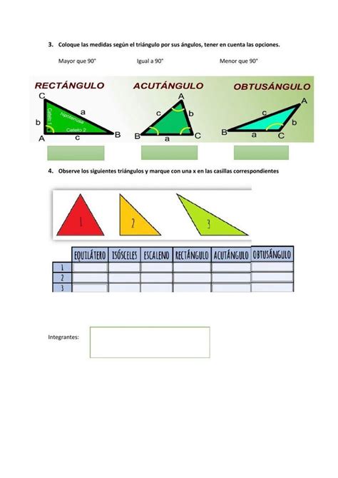 Clasificación de los Triángulos interactive activity