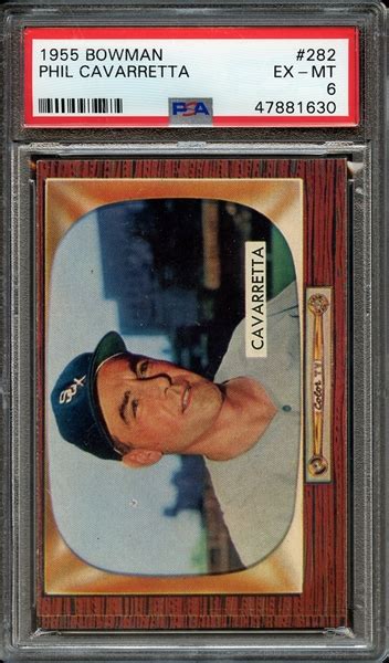 Lot Detail 1955 BOWMAN 282 PHIL CAVARRETTA PSA EX MT 6