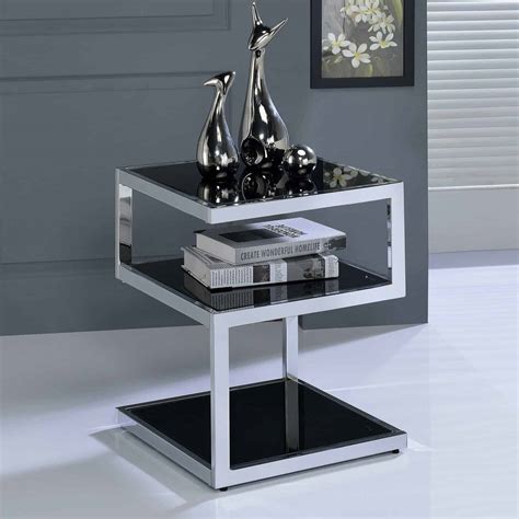 Contemporary Black Glass Side Table - Affordable Modern Design ...