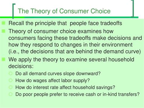 PPT The Theory Of Consumer Choice PowerPoint Presentation Free