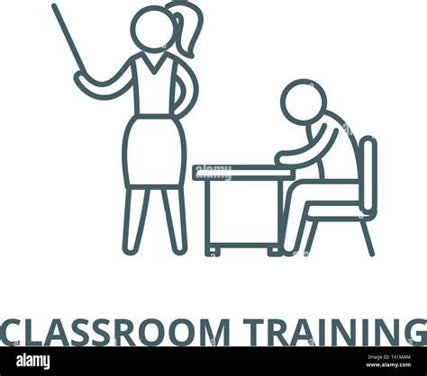 Classroom Training Line Icon Vector Classroom Training Outline Sign