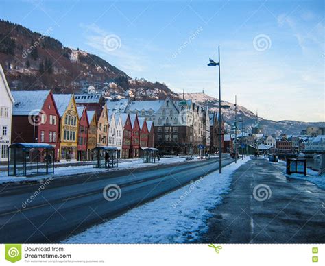 Bergen in Winter editorial stock photo. Image of list - 73852958