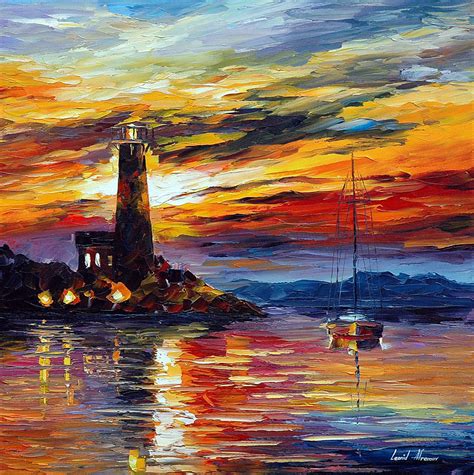 BY THE LIGHTHOUSE oil painting