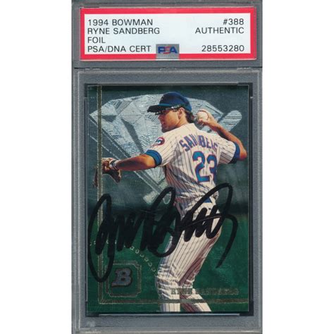 Ryne Sandberg Signed Bowman Foil Psa Encapsulated