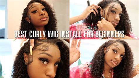 Wow BEST CURLY WIG INSTALL FOR BEGINNERS PREPLUCKED CLEAR LACE FRONT