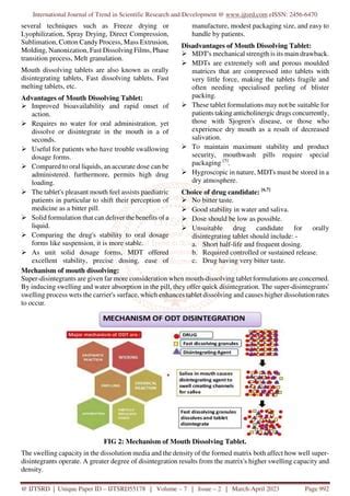 Review On Formulation Approaches And Evaluation Parameters Of Mouth