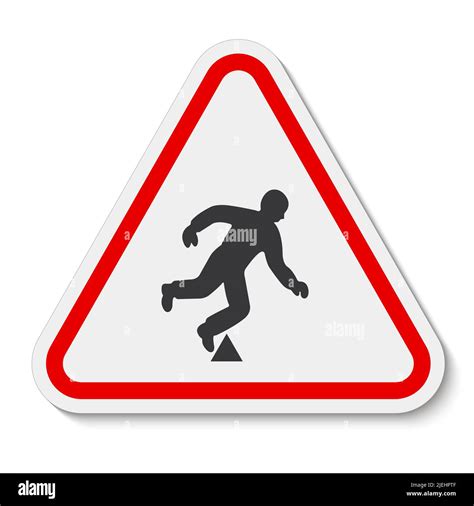 Trip Hazard Symbol Sign Isolate On White Backgroundvector Illustration