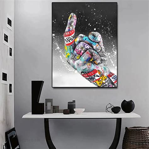 Buy Middle Finger Graffiti Canvas Art at Best Prices