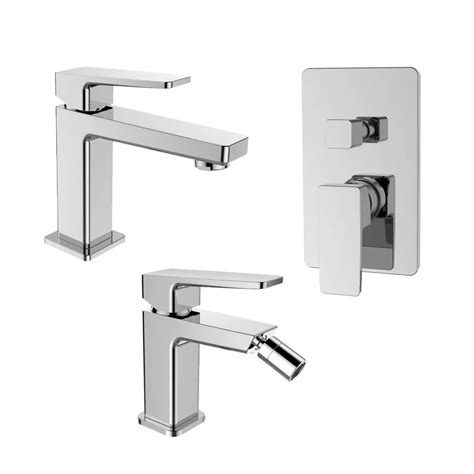 Set Miscelatore Lavabo E Bidet Con Incasso Doccia Con Deviatore