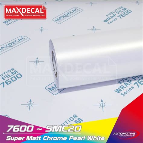 MAXDECAL 7600 SMC20 Super Matt Chrome Pearl White Dunia Warna Stiker