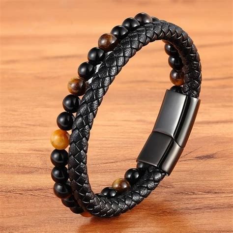 Bracelets En Pierres Naturelles Tiger Eye Cm Tyo Homme Bracelet