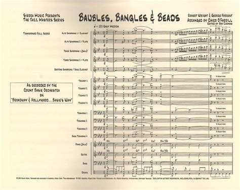 Baubles Bangles And Beads Basie Count By Composer Performer