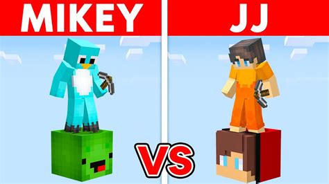 One Mikey Block Vs One Jj Block Secure Base Build Challenge Minecraft